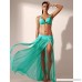 Women's Sexy Beach Skirt Perspective Gauze Bikini Cover Bohemian Maxi Split Skirt Green B07B94S35Q
